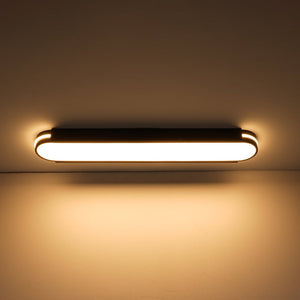LightFixturesUSA - Black Minimalist Oval Dimmable LED Flush Mount Light - Ceiling Light - Black - 