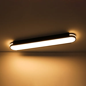 LightFixturesUSA - Black Minimalist Oval Dimmable LED Flush Mount Light - Ceiling Light - Black - 