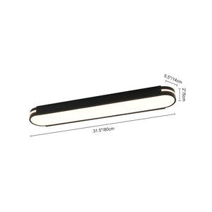 LightFixturesUSA - Black Minimalist Oval Dimmable LED Flush Mount Light - Ceiling Light - Black - 
