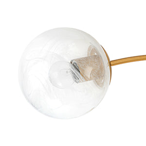 LightFixturesUSA-Bloom 12-Light Opal Swirl Glass Bubble Semi Flush Chandelier-Chandelier-Brass-