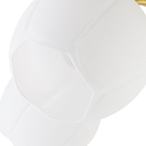 LightFixturesUSA-Bloom 5-Light Frosted Glass Peony Bud Semi Flush Mount-Ceiling Light-Brass-