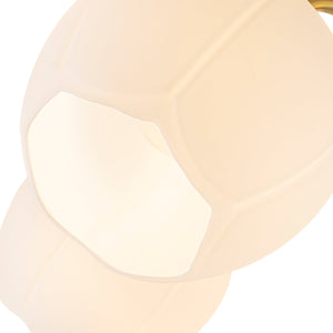 LightFixturesUSA-Bloom 5-Light Frosted Glass Peony Bud Semi Flush Mount-Ceiling Light-Brass-