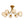 LightFixturesUSA - Bloom 8 - Light Rippled Glass Globe Bubble Round Semi Flush - Ceiling Light - Brass - 