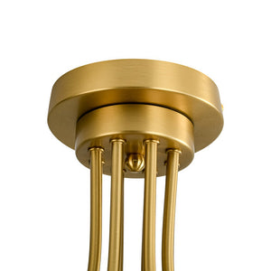 LightFixturesUSA - Bloom 8 - Light Rippled Glass Globe Bubble Round Semi Flush - Ceiling Light - Brass - 