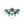 LightFixturesUSA - Bloom Blue Glass Bubble Round Sunburst Semi Flush Chandelier - Chandelier - Brass - 