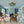 LightFixturesUSA - Bloom Blue Glass Bubble Round Sunburst Semi Flush Chandelier - Chandelier - Brass - 
