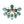 LightFixturesUSA - Bloom Blue Glass Bubble Round Sunburst Semi Flush Chandelier - Chandelier - Brass - 