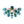 LightFixturesUSA - Bloom Blue Glass Bubble Round Sunburst Semi Flush Chandelier - Chandelier - Brass - 