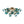 LightFixturesUSA - Bloom Blue Glass Bubble Round Sunburst Semi Flush Chandelier - Chandelier - Brass - 