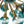 LightFixturesUSA - Bloom Blue Glass Bubble Round Sunburst Semi Flush Chandelier - Chandelier - Brass - 