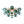 LightFixturesUSA - Bloom Blue Glass Bubble Round Sunburst Semi Flush Chandelier - Chandelier - Brass - 