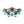 LightFixturesUSA - Bloom Blue Glass Bubble Round Sunburst Semi Flush Chandelier - Chandelier - Brass - 