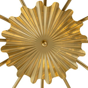LightFixturesUSA-Bloom Brass 12-Light Ribbed Glass Bubble Semi Flush Chandelier-Chandelier-Brass (Exclusive Offer)-