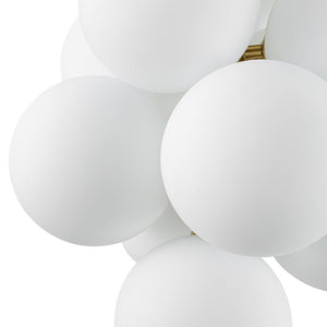 LightFixturesUSA - Bloom Brass Cluster Opal Glass Globe Bubble Chandelier - Chandelier - Brass - 