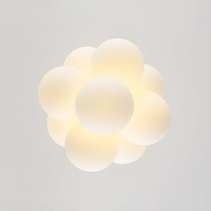 LightFixturesUSA - Bloom Brass Cluster Opal Glass Globe Bubble Chandelier - Chandelier - Brass - 