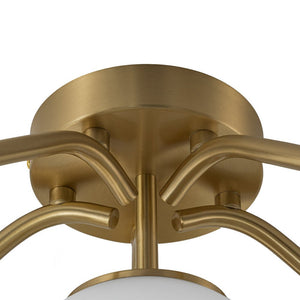 LightFixturesUSA - Bloom Brass Frosted Glass Bubble Semi Flush Chandelier - Chandelier - 6 - Lt - 