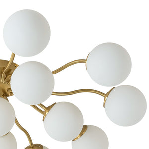 LightFixturesUSA - Bloom Brass Frosted Glass Bubble Semi Flush Chandelier - Chandelier - 6 - Lt - 