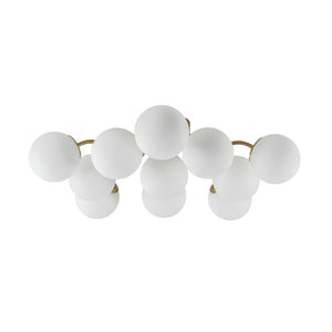 LightFixturesUSA - Bloom Brass Frosted Glass Bubble Semi Flush Chandelier - Chandelier - Brass - 