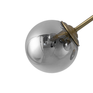 LightFixturesUSA-Bloom Brass Smoked Glass Bubble Semi Flush Chandelier-Ceiling Light-Brass-