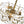 LightFixturesUSA-Bloom Crystal Bud Branch Cage Semi Flush Mount Light-Ceiling Light-Brass-