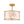 LightFixturesUSA-Bloom Crystal Buds White Fabric Drum Cage Semi Flush Mount-Ceiling Light-Brass-