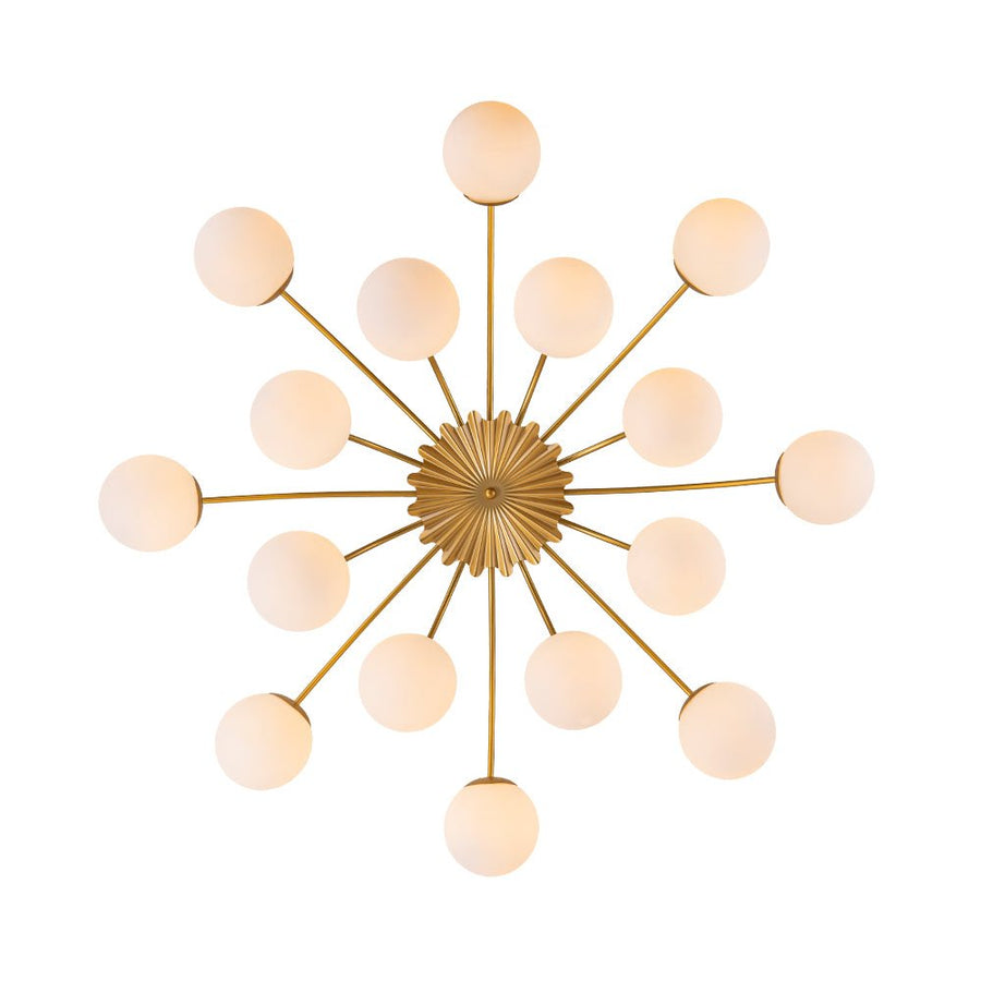 LightFixturesUSA - Bloom Dimmable Opal Glass Globe Bubble Semi Flush Chandelier - Chandelier - Brass (Exclusive Offer) - 