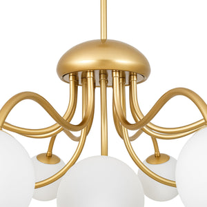 LightFixturesUSA-Bloom Firework Brass Tiered Opal Glass Bubble Chandelier-Chandelier-Brass-