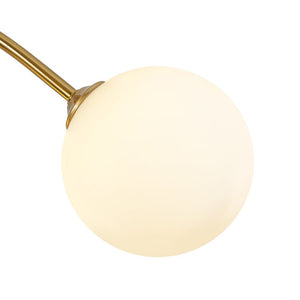 LightFixturesUSA - Bloom Frosted Glass Bubble Arched Arm Sputnik Chandelier - Chandelier - Brass - 