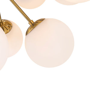 LightFixturesUSA - Bloom Frosted Glass Bubble Sphere Sputnik Chandelier - Chandelier - Brass - 