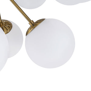 LightFixturesUSA - Bloom Frosted Glass Bubble Sphere Sputnik Chandelier - Chandelier - Brass - 