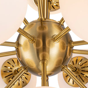 LightFixturesUSA - Bloom Frosted Glass Bubble Sphere Sputnik Chandelier - Chandelier - Brass - 