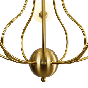 LightFixturesUSA - Bloom Frosted Glass Globe Bubble Brass Sputnik Chandelier - Chandelier - 10 - Lt - 