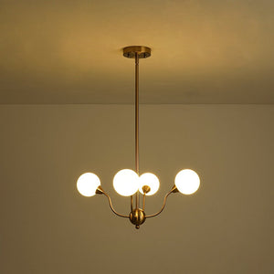 LightFixturesUSA - Bloom Frosted Glass Globe Bubble Brass Sputnik Chandelier - Chandelier - 4 - Lt - 