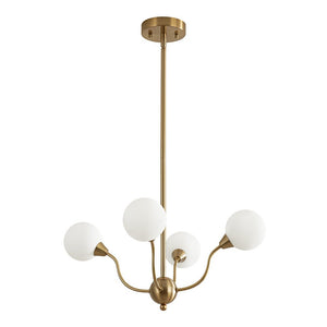 LightFixturesUSA - Bloom Frosted Glass Globe Bubble Brass Sputnik Chandelier - Chandelier - 4 - Lt - 
