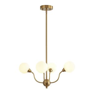 LightFixturesUSA - Bloom Frosted Glass Globe Bubble Brass Sputnik Chandelier - Chandelier - 4 - Lt - 