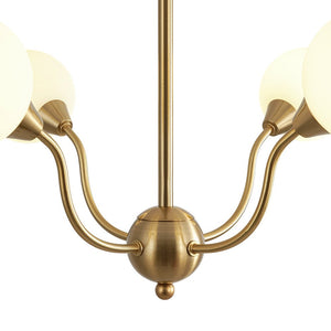 LightFixturesUSA - Bloom Frosted Glass Globe Bubble Brass Sputnik Chandelier - Chandelier - 4 - Lt - 