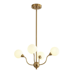 LightFixturesUSA - Bloom Frosted Glass Globe Bubble Brass Sputnik Chandelier - Chandelier - 4 - Lt - 