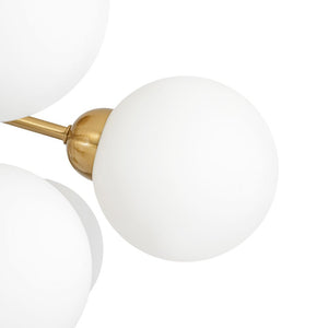 LightFixturesUSA - Bloom Frosted Glass Globe Tiered Bubble Sputnik Semi Flush - Ceiling Light - Brass - 