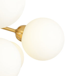 LightFixturesUSA - Bloom Frosted Glass Globe Tiered Bubble Sputnik Semi Flush - Ceiling Light - Brass - 