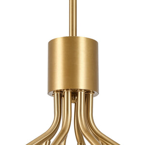 LightFixturesUSA - Bloom Opal Glass Bubble Tiered Sputnik Semi Flush Chandelier - Ceiling Light - Brass - 