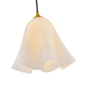 LightFixturesUSA-Bloom Pleated Shine Opal Glass Calla Flower Pendant Light-Pendant Light-10.6 in-
