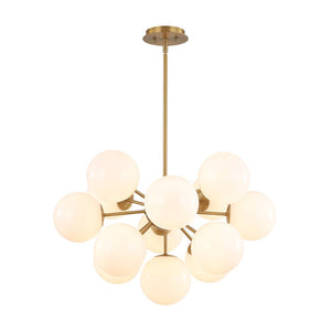 LightFixturesUSA - Bloom Shine Opal Glass Globe Bubble Sputnik Chandelier Light Fixture - Chandelier - Brass - 