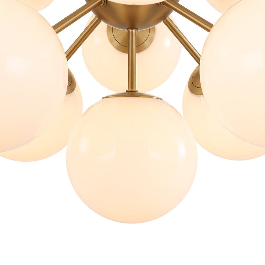 LightFixturesUSA - Bloom Shine Opal Glass Globe Bubble Sputnik Chandelier Light Fixture - Chandelier - Brass - 