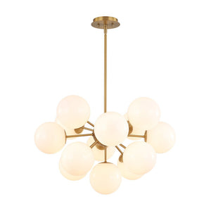 LightFixturesUSA - Bloom Shine Opal Glass Globe Bubble Sputnik Chandelier Light Fixture - Chandelier - Brass - 