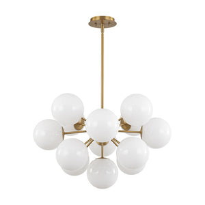 LightFixturesUSA - Bloom Shine Opal Glass Globe Bubble Sputnik Chandelier Light Fixture - Chandelier - Brass - 