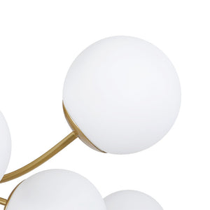LightFixturesUSA - Bloom Tiered Frosted Glass Globe Bubble Semi Flush Chandelier - Chandelier - Brass - 