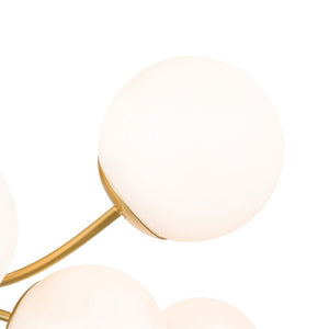 LightFixturesUSA - Bloom Tiered Frosted Glass Globe Bubble Semi Flush Chandelier - Chandelier - Brass - 