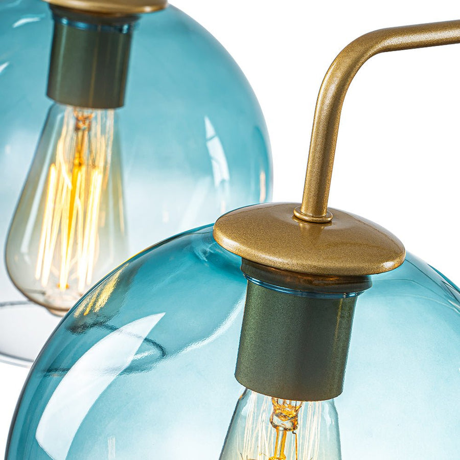 LightFixturesUSA - Blue Glass Globe Bubble Sputnik 5 - light Round Chandelier - Chandelier - Blue Bubble - 