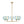LightFixturesUSA - Blue Ribbed Glass Globe 5 - light Round Sputnik Chandelier - Chandelier - Blue Bubble - 