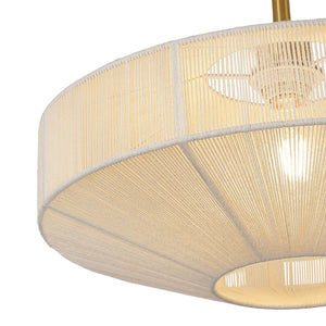 LightFixturesUSA-Bohemian Brown Woven Hemp Rope Cage Ceiling Light-Ceiling Light-Beige Thread-